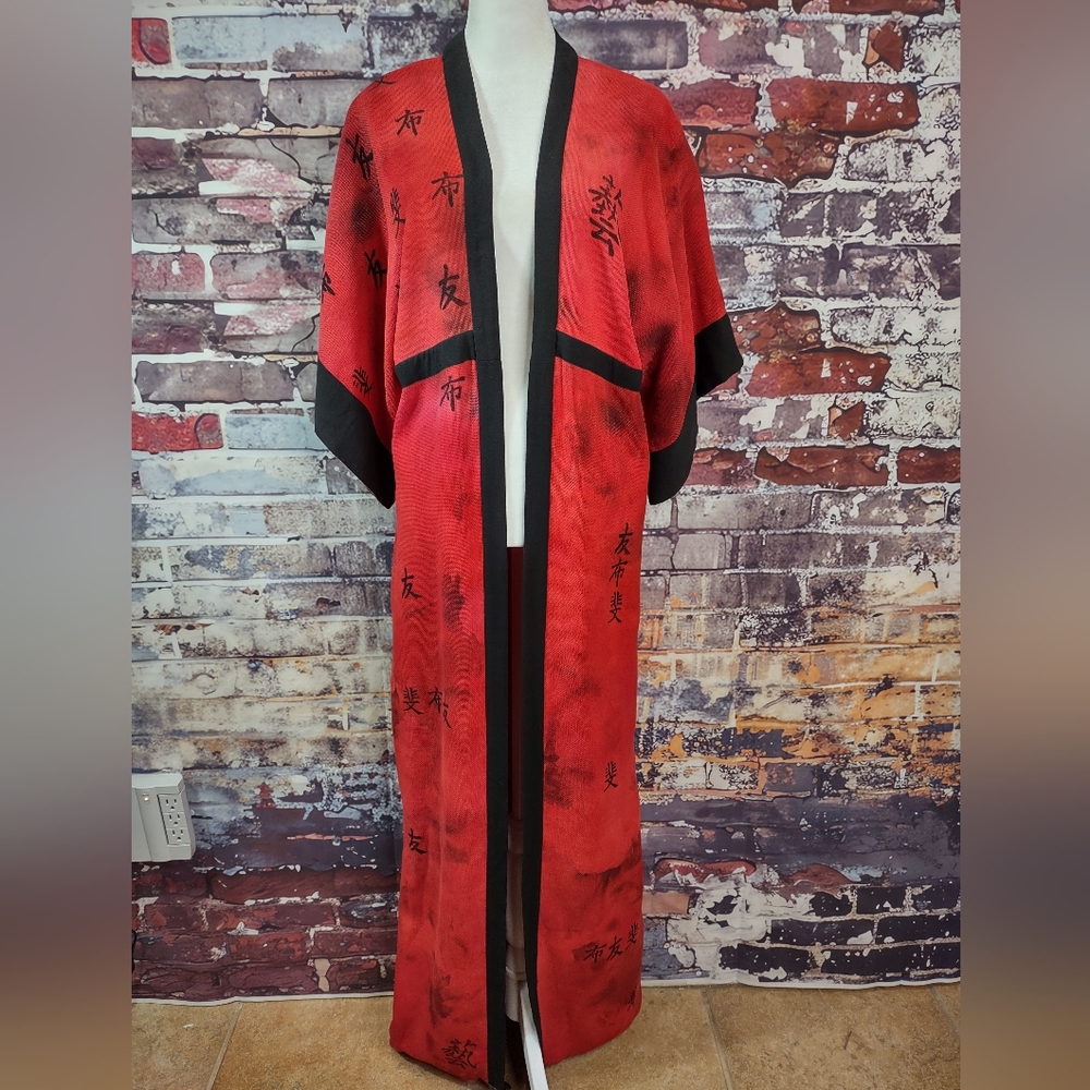 Artisan Crafted Raw Silk Hand Printed Kimono Inspired Coat